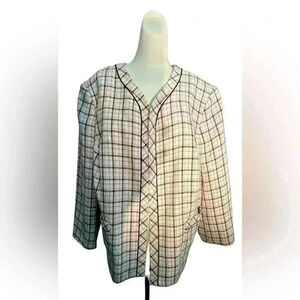 NWT Kasper Women’s Plaid Pink and Black Blazer Size 22